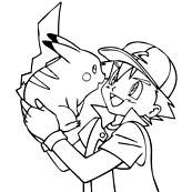 coloriage pokemon sacha et pikachu complices